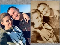 Выжигание портрета семейной пары