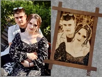 Парный портрет. Выжигание по фото.