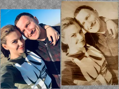 Выжигание портрета семейной пары