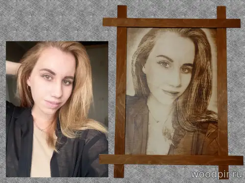 Выжигание индивидуального портрета девушки